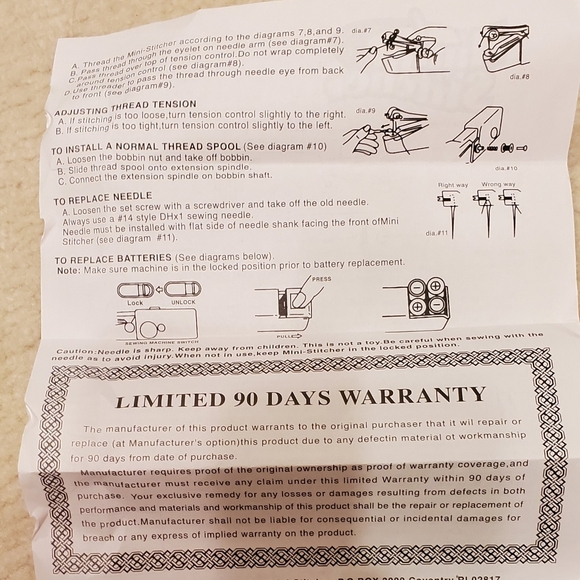 The Original Mini Stitcher Handheld Stitcher 4 Crafts & Cordless Repairs NWT - Picture 8 of 12